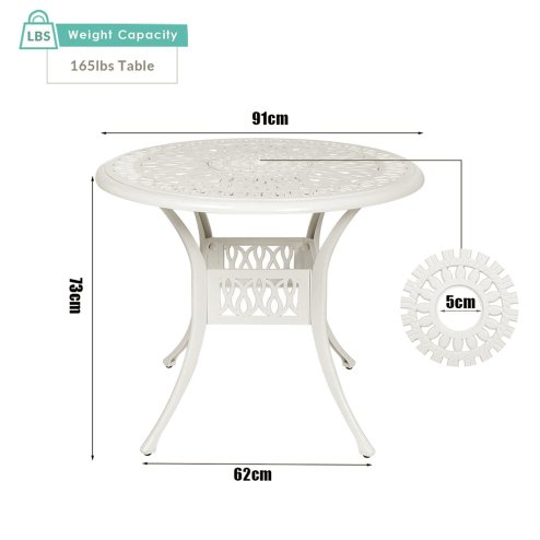 Living and Home Set of 5 Retro Garden Bistro Set Cast Aluminum with Cushions