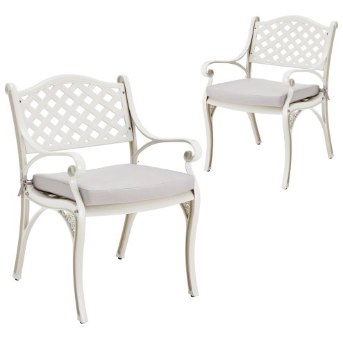 Living and Home Set of 5 Retro Garden Bistro Set Cast Aluminum with Cushions