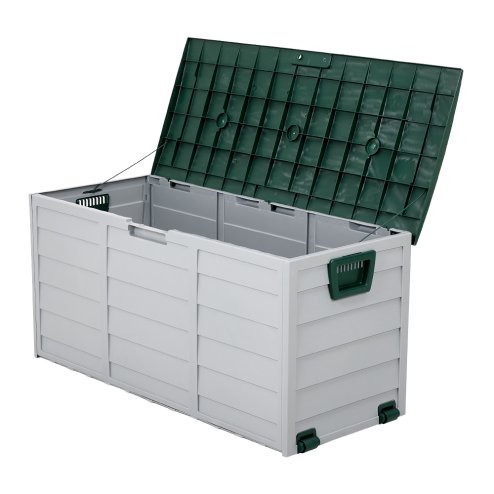 Living and Home 290L Plastic Outdoor Garden Storage Deck Box with Wheels