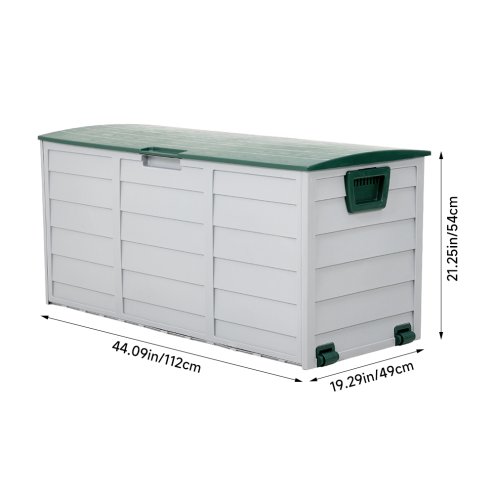 Living and Home 290L Plastic Outdoor Garden Storage Deck Box with Wheels