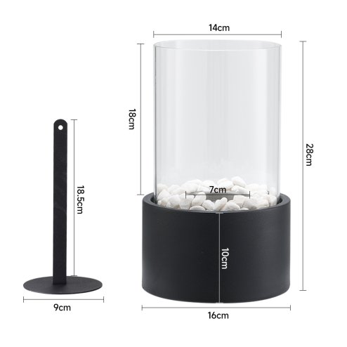 Living and Home Round Tabletop Ventless Ethanol Fireplace