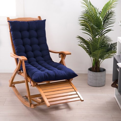 Living and Home Non-slip Sun Lounger Cushion for Garden Patio Dark Blue, 110cm(W) x 40cm(D)