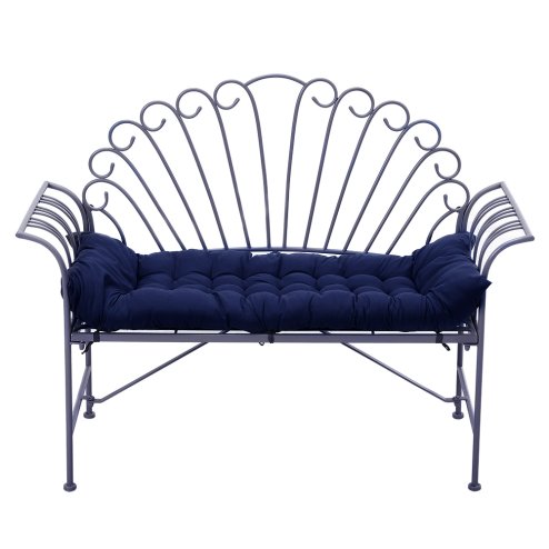 Living and Home Non-slip Sun Lounger Cushion for Garden Patio Dark Blue, 110cm(W) x 40cm(D)