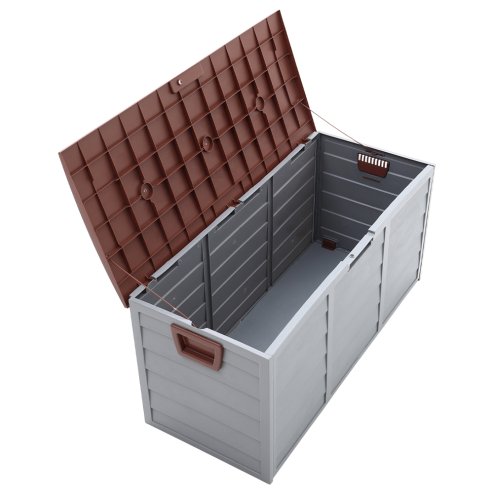 Livingand Home 290L Waterproof Large Plastic Garden Storage Box with Wheels