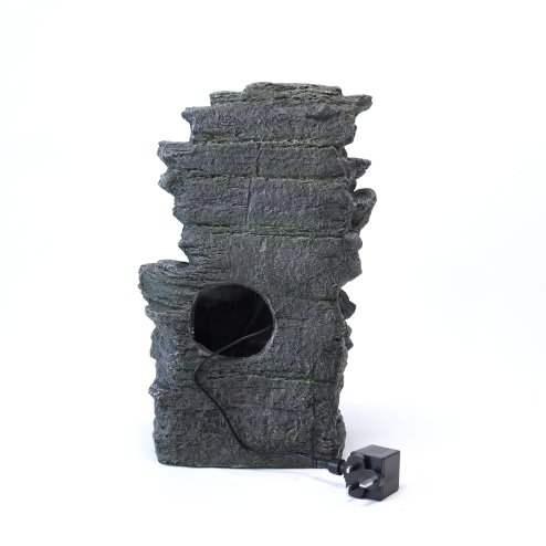 Living and Home Garden Water Feature Outdoor LED Waterfall Electric Fountain Rockery Decor