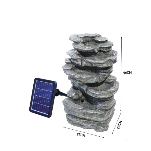Living and Home Garden Water Feature Outdoor LED Waterfall Fountain Rockery Decor