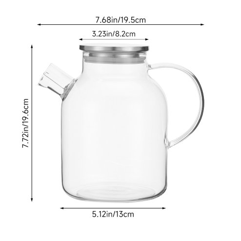 Living and Home 1800ml High Borosilicate Glass Teapot with Stainless Steel Lid