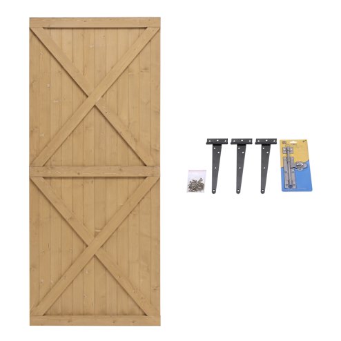 Living and Home Garden Flat Top Pine Wood Gate Kit, 85cm W X 183cm H