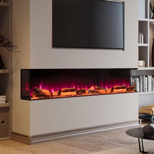Living and Home 70Inch 3-Sided Smart Electric Fireplace with Remote Control
