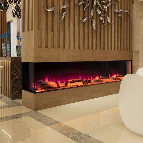 Living and Home 70Inch 3-Sided Smart Electric Fireplace with Remote Control