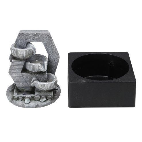 Living and Home Cascade Tabletop Fountain Water Feature with LED Light