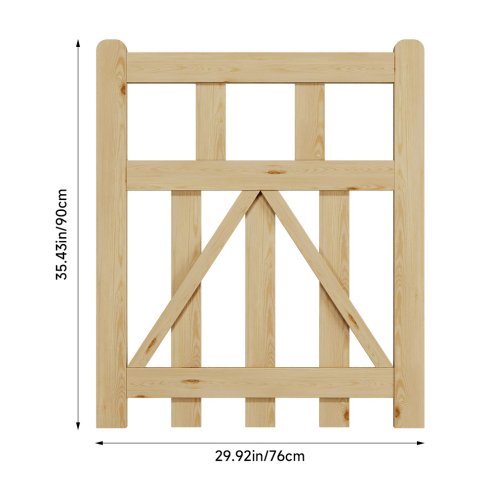 Living and Home 2.5x3ft Outdoor Wooden Garden Gate Fence Door