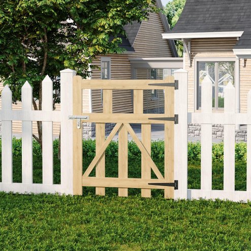 Living and Home 2.5x3ft Outdoor Wooden Garden Gate Fence Door