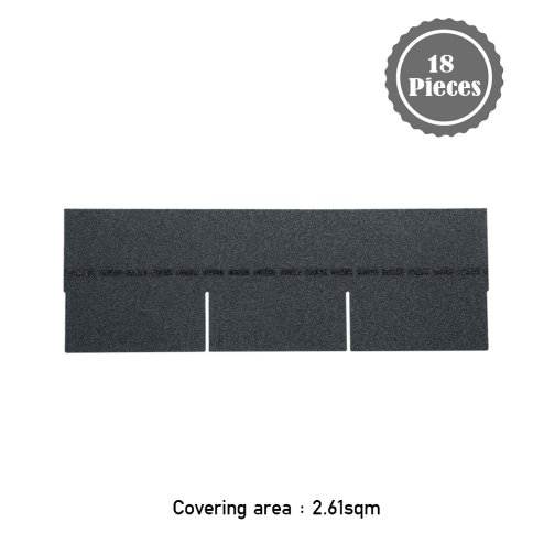 Living and Home 18Pcs 3-Tab Asphalt Shingles Bitumen Roofing, Black