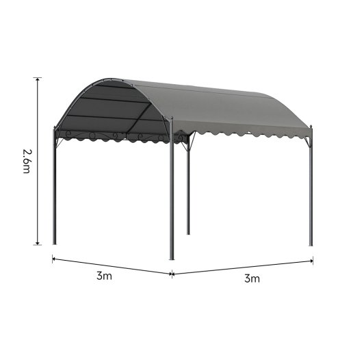 3x3M Outdoor Metal Arched Pergola with Shade