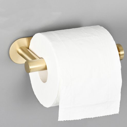Living and Home Gold Modern Wall Mounted Stainless Steel Toilet Paper Roll Holder for Bathroom, 4.5cm W x 8cm D x 16cm H