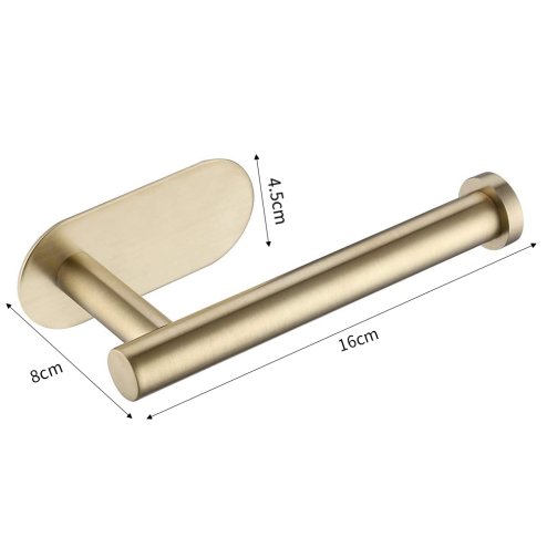 Living and Home Gold Modern Wall Mounted Stainless Steel Toilet Paper Roll Holder for Bathroom, 4.5cm W x 8cm D x 16cm H