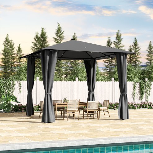 3x3M Metal Gazebo with Lights
