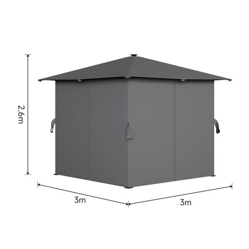 3x3M Metal Gazebo with Lights
