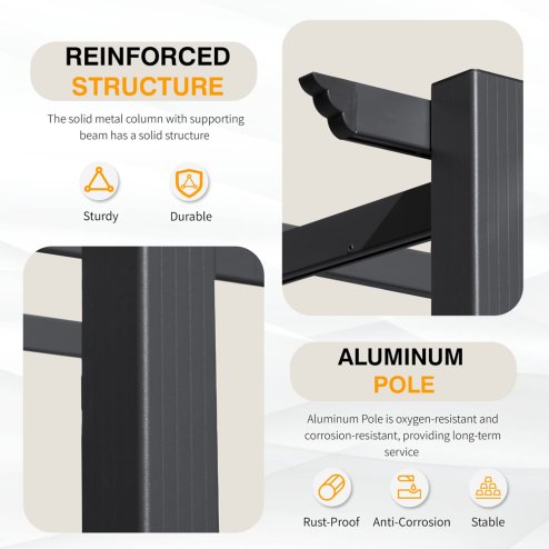 3x3M Aluminum Pergola for Patio Deck