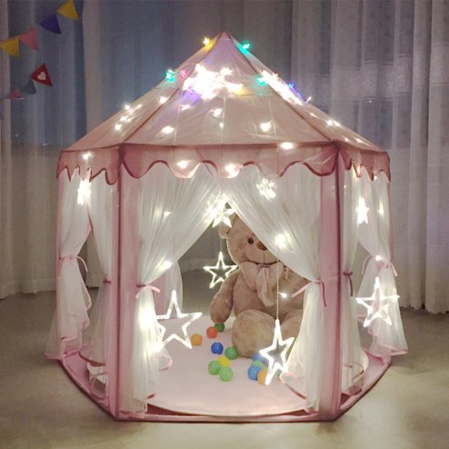 Living and Home Hexagonal Large Fairy Play House Indoor Tent for Kids