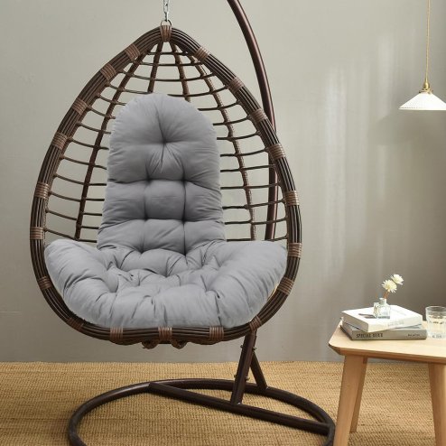 Living and Home Dark Grey Hanging Egg Chair Cushion