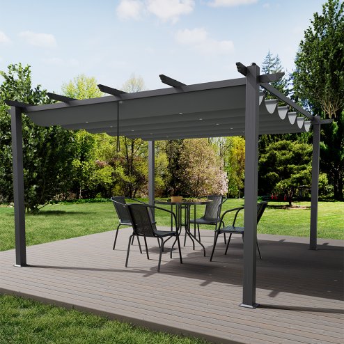 4x4M Aluminum Patio Pergola with Canopy