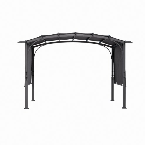 Retractable Arc-Shaped Steel Pergola 360cm W x 283cm D x  227cm H