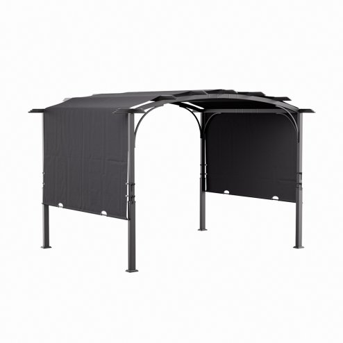 Retractable Arc-Shaped Steel Pergola 360cm W x 283cm D x  227cm H