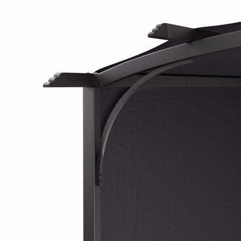 Retractable Arc-Shaped Steel Pergola 360cm W x 283cm D x  227cm H