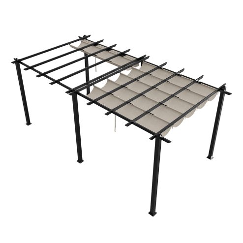 10x20ft Aluminium Pergola with Retractable Roof