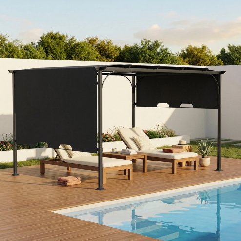 4x3m Outdoor Pergola with Adjustable Canopy