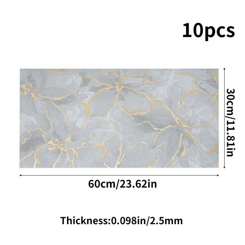 Living and Home 10Pcs Self-Adhesive Marble Pattern Wall Tile Stickers