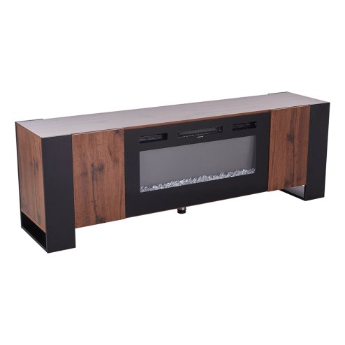 Living and Home Recessed Electric Fireplace TV Stand with Remote Control