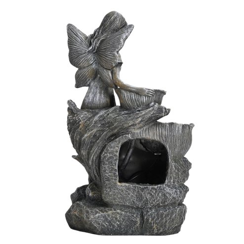 Living and Home Fairy Solar Resin Water Fountain Water Feature