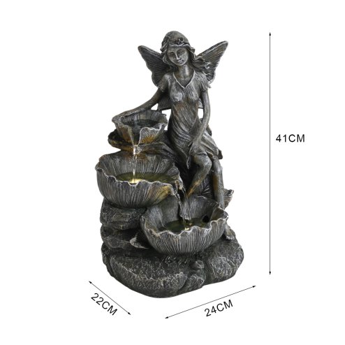 Living and Home Fairy Solar Resin Water Fountain Water Feature