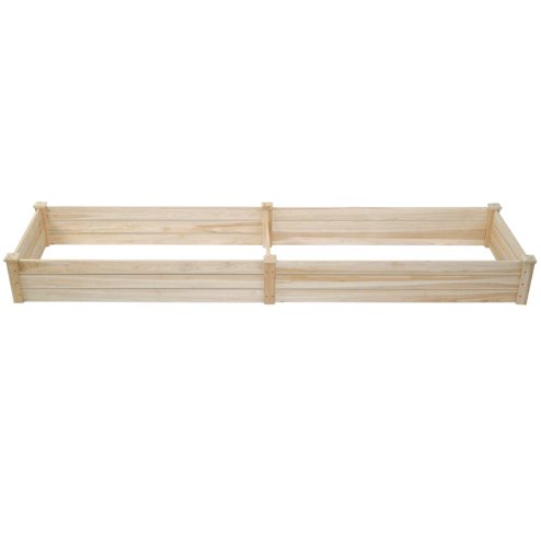 Living and Home Rectangular Raised Planter Box Solid Wood Raised Garden Bed with 2 Compartments