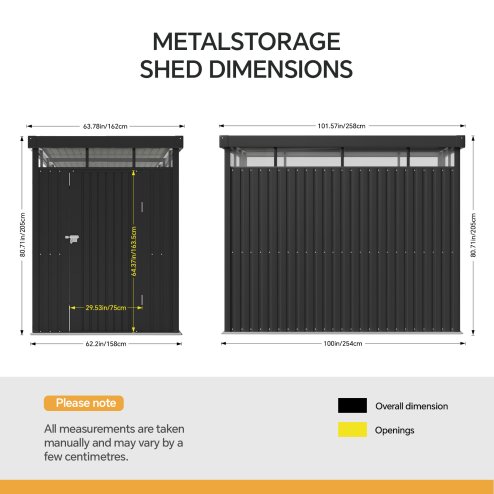 5.31 x 8.46FT Outdoor Metal Garden Storage Shed