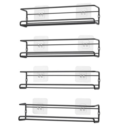 Living and Home Wall Mount Metal Wire Spice Rack Set of 4
