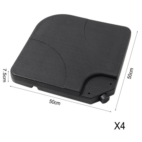 Living and Home 4pcs 15L HDPE Square Water and Sand Filled Freestanding Parasol Base