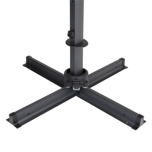 Living and Home 3M Dark Grey Large Square Canopy Rotating Outdoor Cantilever Parasol