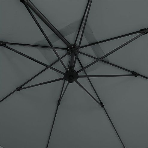 Living and Home 3M Large Square Canopy Rotating Outdoor Cantilever Parasol with Square Fillable Base (Up to 60/80kg filled with water/sand)