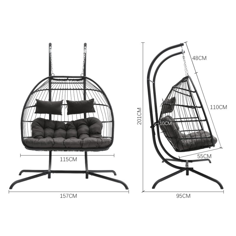 Outdoor Hanging 2-Seater Egg Chair