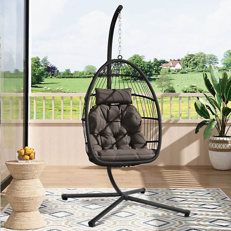 Hanging Chair with Stand and Cushion