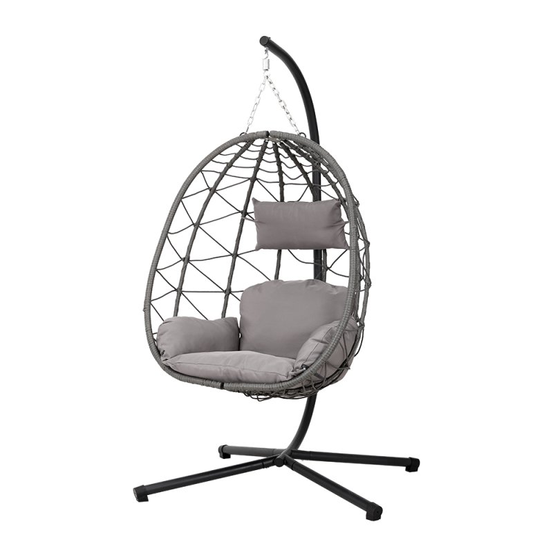 Swing Egg Chair with Stand and Cushion