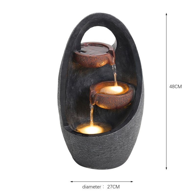 Living and Home Outdoor Creative Egg Shape Water Feature Fountain Electric