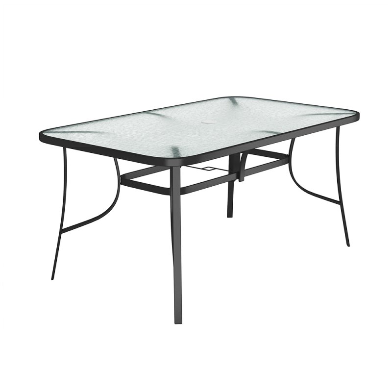 5-Piece Tempered Glass Outdoor Coffee Table and Rattan Chairs Set