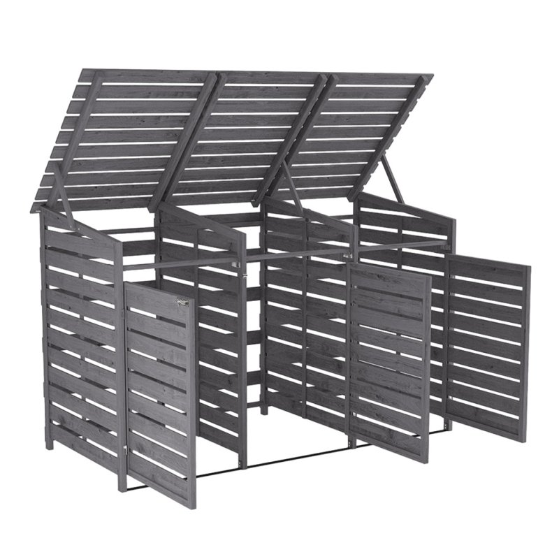 Living and Home Outdoor Spruce Wood Garbage Can Garden Storage Shed