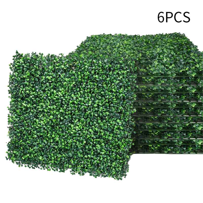 Living and Home 6Pcs Decorative Artificial Boxwood Panels for Indoor Outdoor 40x60cm
