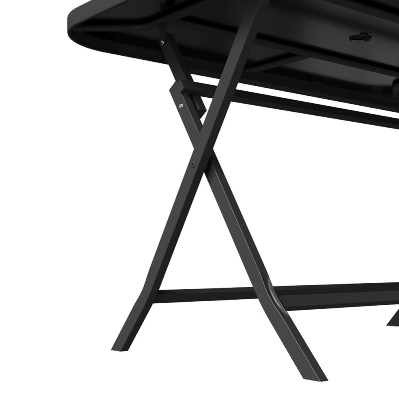 140x80cm Outdoor Folding Table with Umbrella Hole